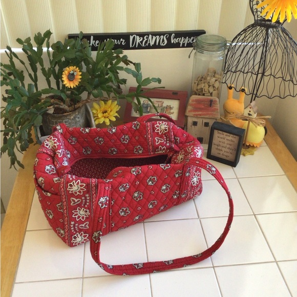 Vera Bradley Handbags - ‘Vera Bradley’ Quilted Red Bandana Duffel Bag